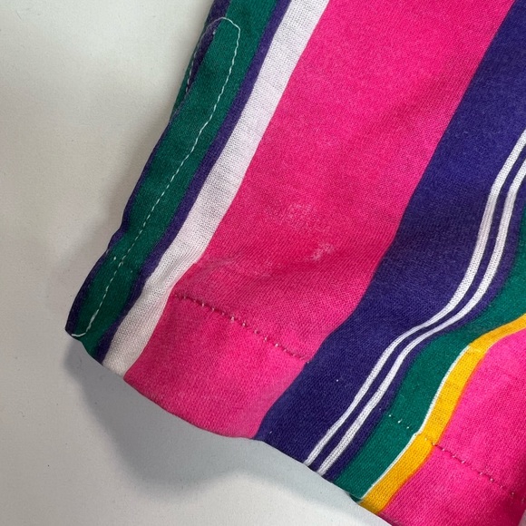 Vintage Bright Stripe Shirt 80s Size XL - Picture 11 of 16